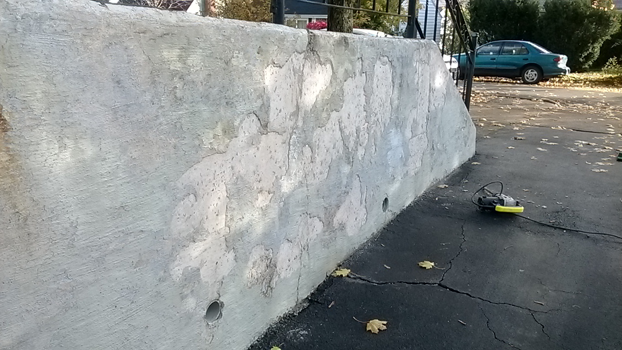 image of concrete retaining wall-concrete retaining wall repairs completed in Windsor,N S by Pro Chimney Services based in Halifax, NS is providing their concrete foundation repair services to all of the Halifax-Dartmouth Regional Municipality, Bedford, Sackville, Mount Uniacke, Hantsport, Windsor, Wolfville, Kentville, Chester Basin, Mahone Bay, Lunenburg, Bridgewater, Liverpool, Fall River, Wellington, Enfield, Elmsdale, Brookfield, Truro, Musquodoboit Harbour & surrounding areas.